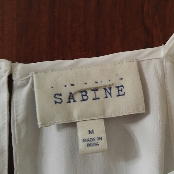 Grecian inspired white maxi with blue embroidery M - Picture 7 of 8